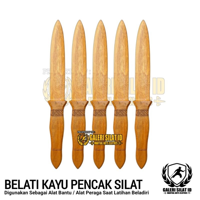 Belati Kayu Silat - Pisau Kripen Kayu Untuk Latihan Beladiri - Glati Kripen Silat - Belati Perisai D