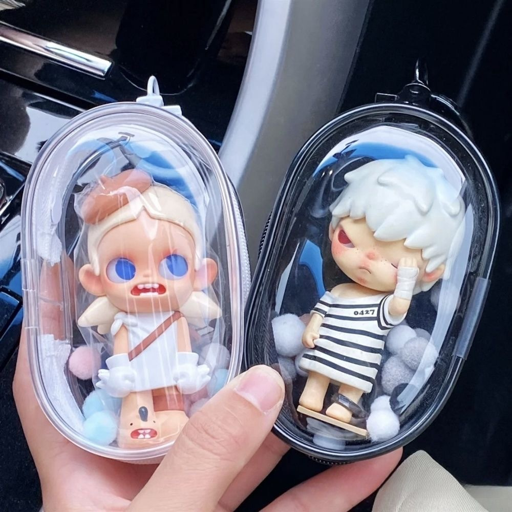 

10cm-18cm Tas penyimpanan transparan PVC Pop Mart Tas labubu PVC Pop Mart labubu transparent storage bag