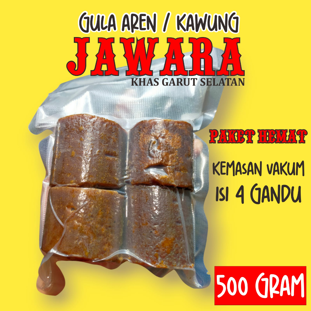 

GULA AREN JAWARA Khas GARUT SELATAN | 500 gram isi 4 gandu