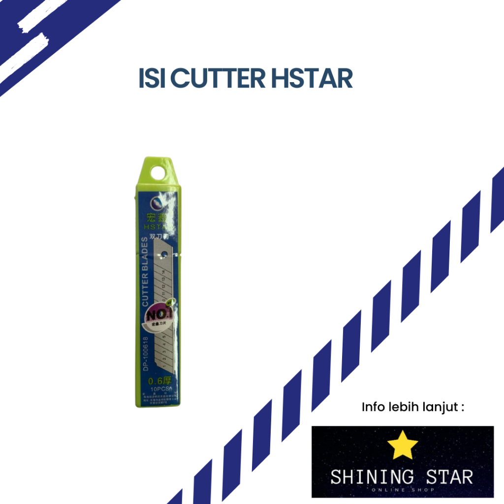 

Isi Cutter HSTAR / Isi Cutter 0.6*18*100Mm / Isi 10 Pcs