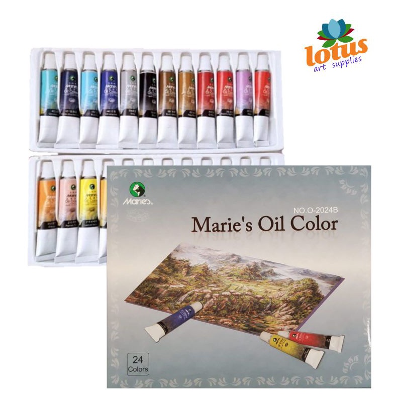 

KODE Y73J Maries Oil Colour set 24 Warna x 12 ML Tube cat minyak