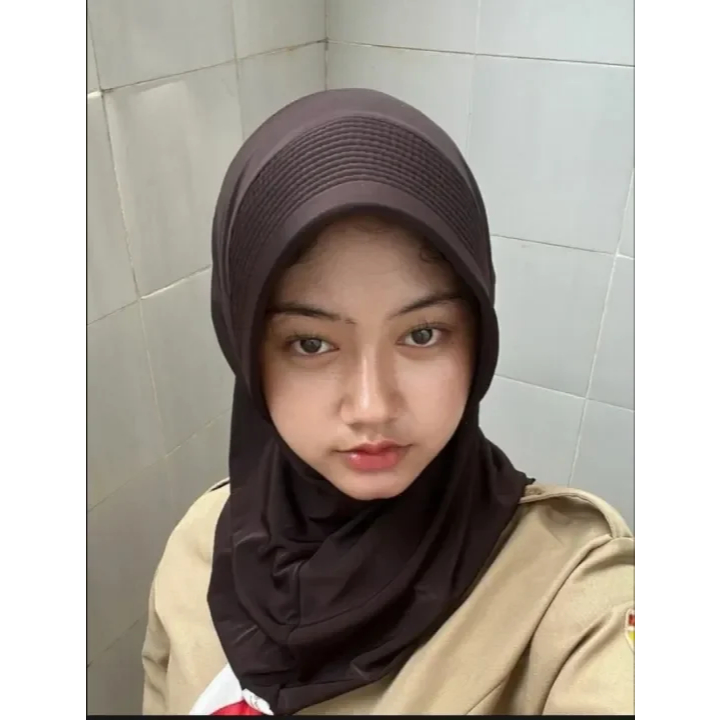 Bergo Sport Instan Pet Besar / Bergo Sport Pet Tebal / Kerudung Sekolah