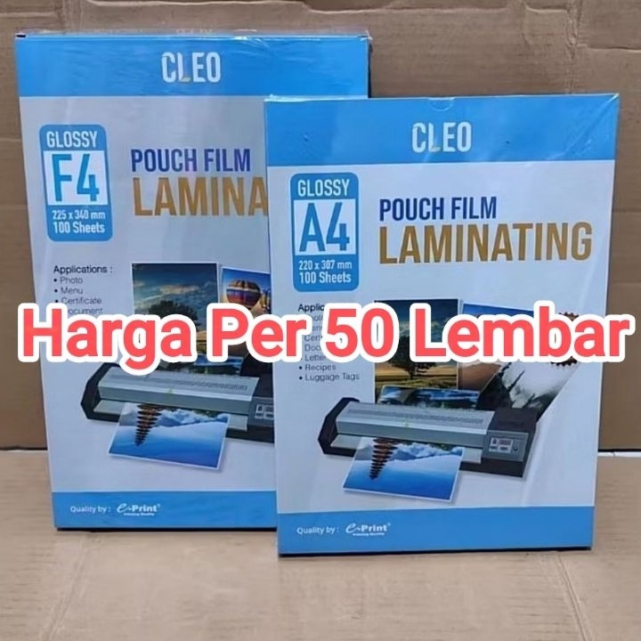 

Potongan 5 Lembar Plastik Laminating A4F4