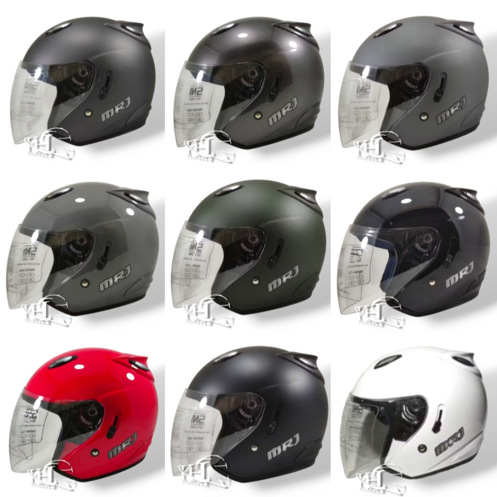 Helm MRJ DOUBLE VISOR 100% ORIGINAL Half face Motorcycle