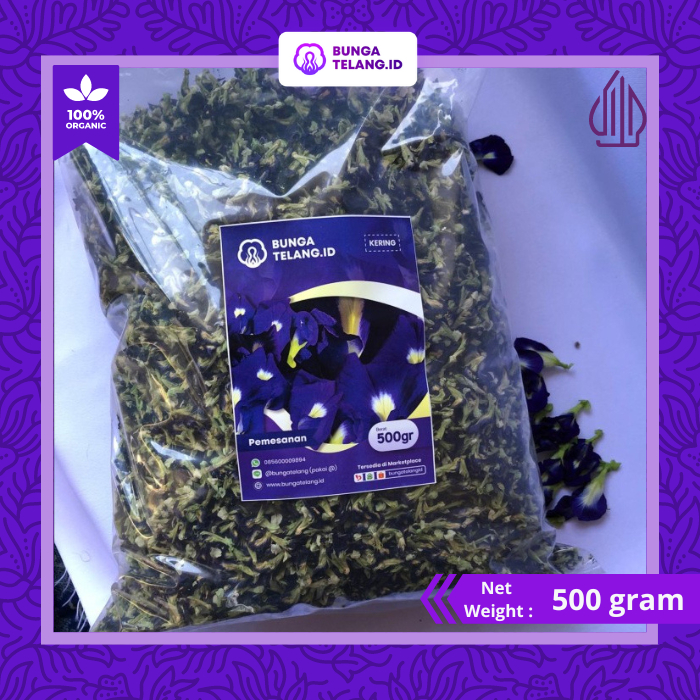 Bunga Telang Kering - 500 gram by Bunga Telang ID