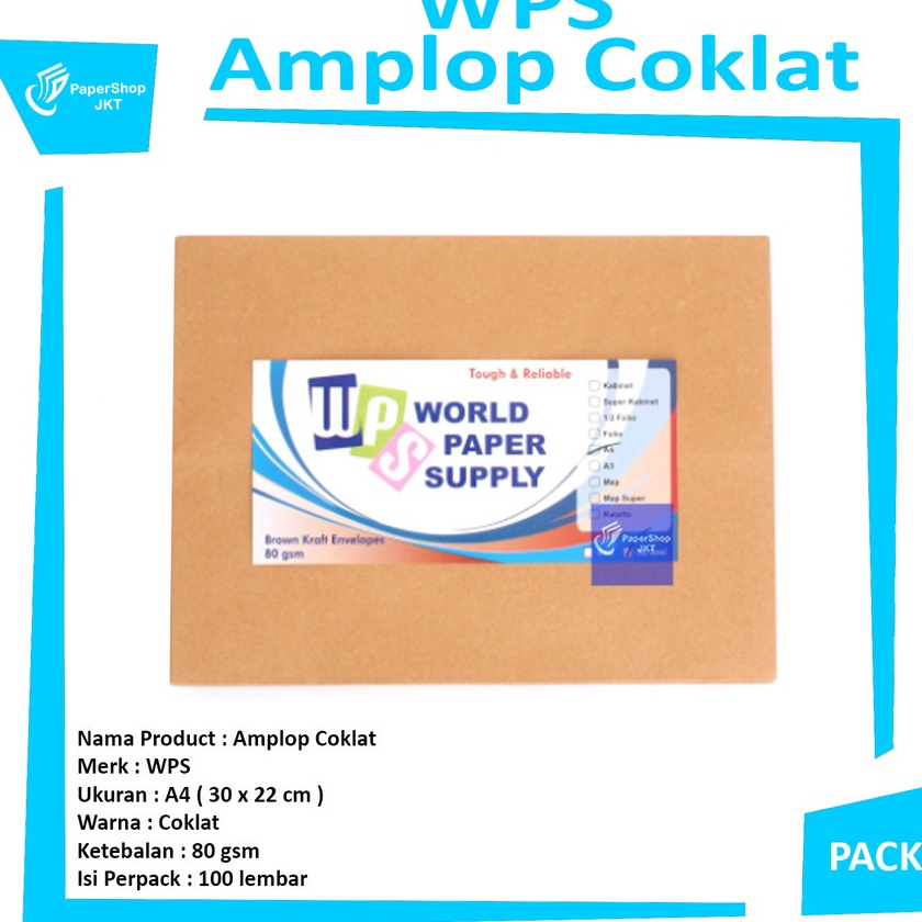 

Terbaik WPS Amplop Coklat Ukuran A4 3 x 22 cm Pack