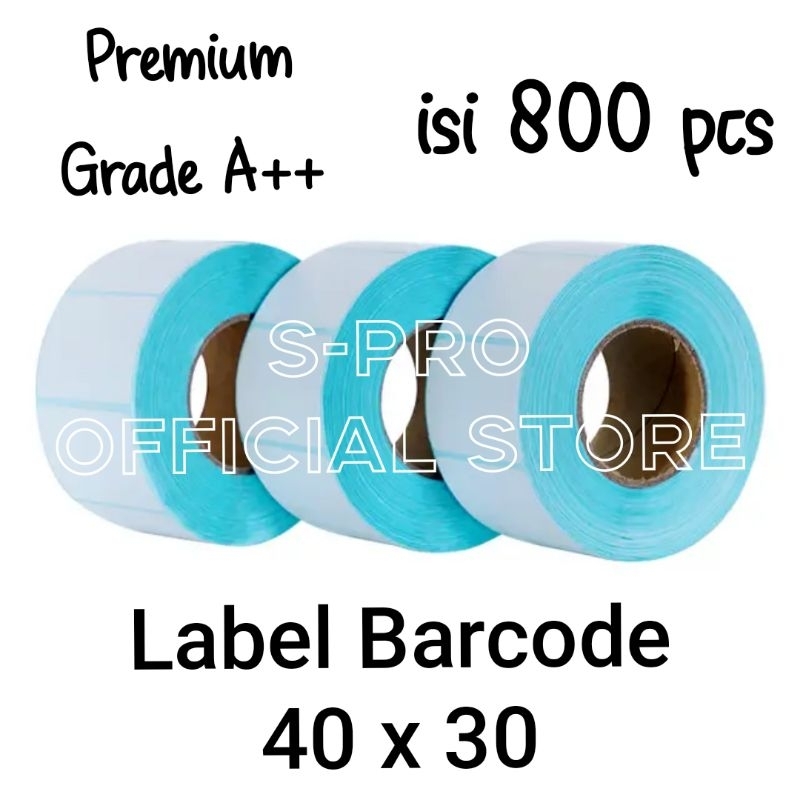 

DIRECT THERMAL STIKER 40X30 MM KERTAS LABEL STIKER BARCODE 1 LINE ISI 800 PCS