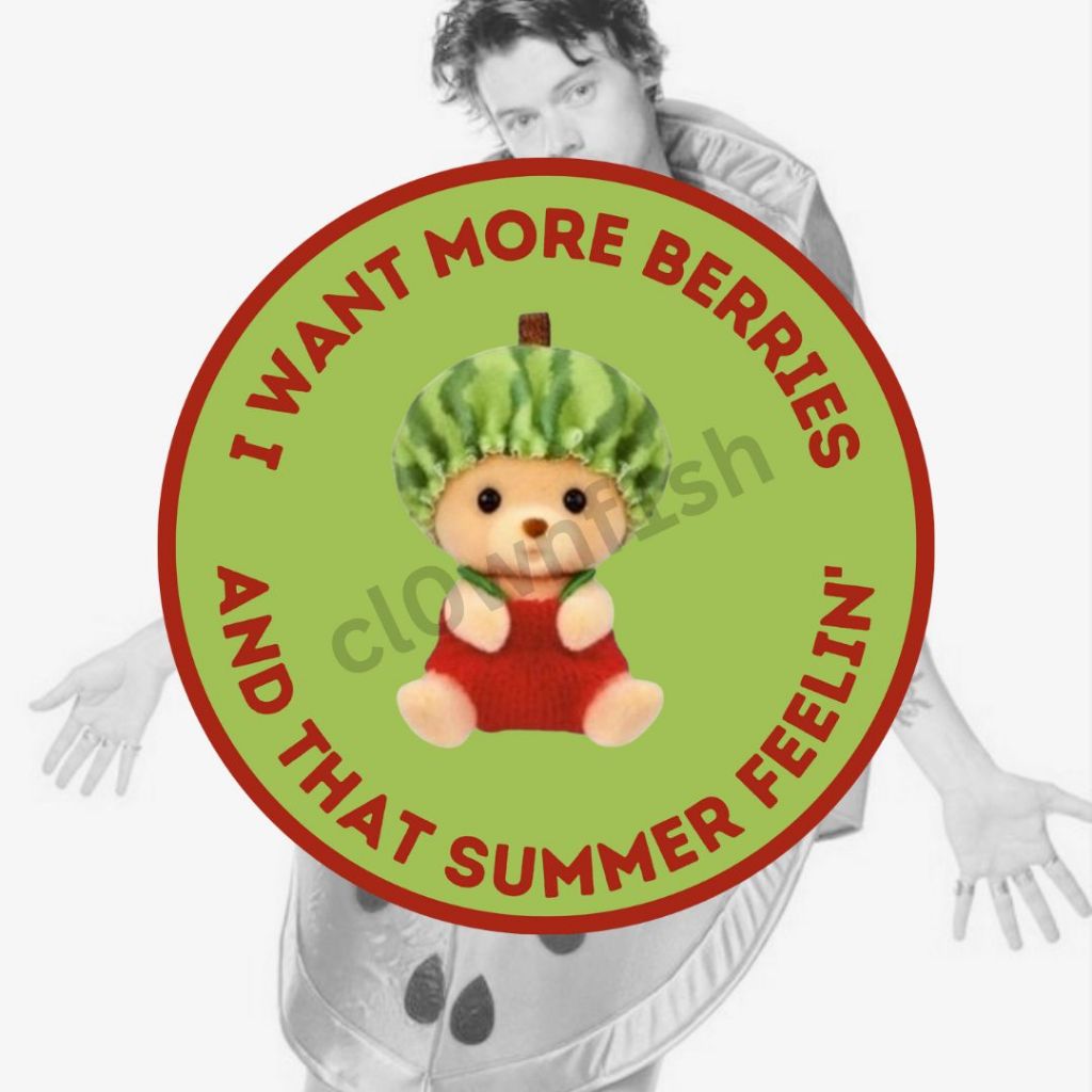 

I Want More Berries Harry Styles Sylvanian Families Sticker (Watermelon Sugar - Fine Line)