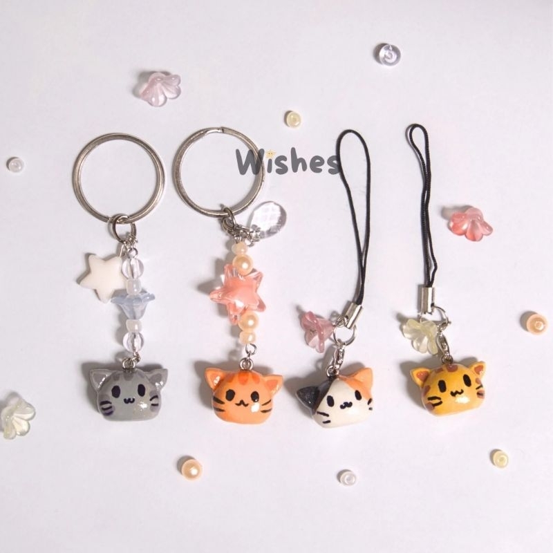 Cat Phone Charm | Keychain Clay | Gantungan Kunci Kucing