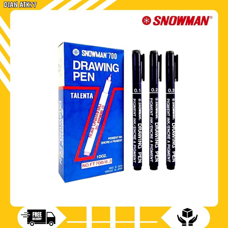 

Drawing Pen Snowman 0.1-08 [1 Pak] / Pen Drawing / Pena Gambar