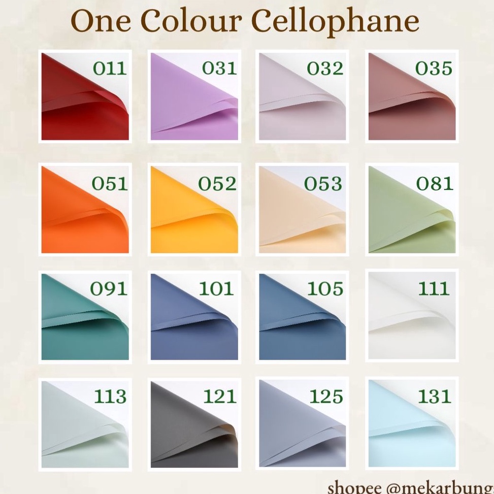 

Promo Meriah SUPER SALE 31 Warna K 32 Lembar Kertas Bunga Cellophane 1 Warna Korean Flower Wrapping Waterproof Buket Bunga