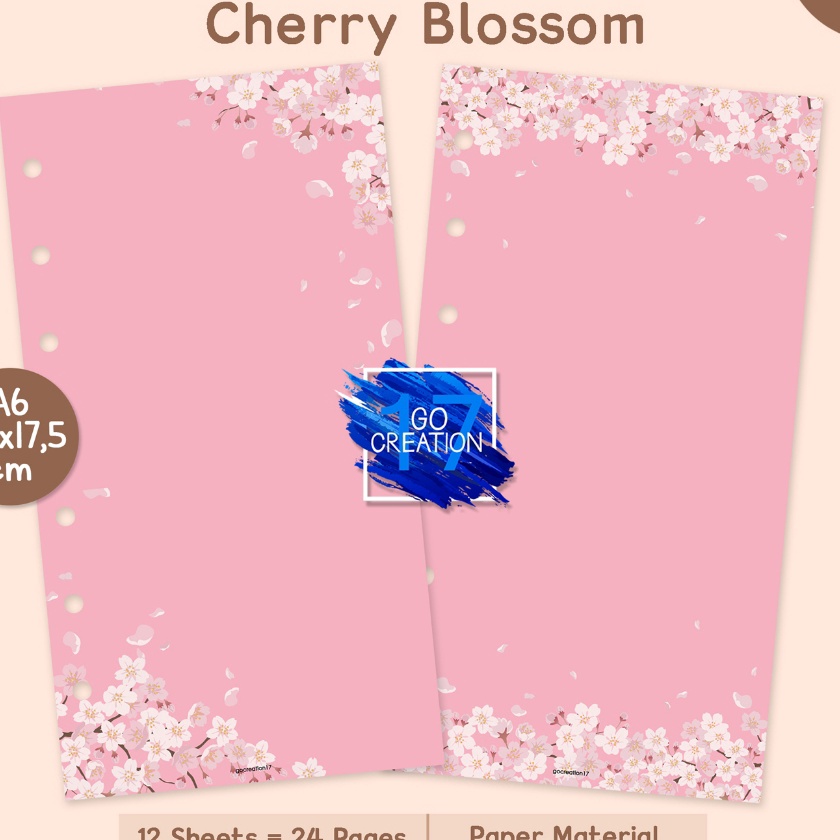 

Terjangkau Buku Planner Refill Kes Binder Note Polos Plain Motif Cherry Blossom Motif Premium A6
