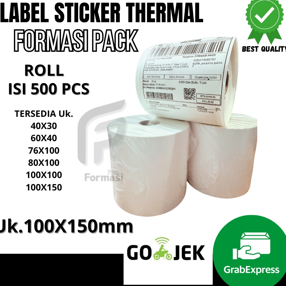 

KODE A57T LABEL STICKER THERMAL Termal 1 X 15 mm 4x6 isi 5pcs ukuran A6