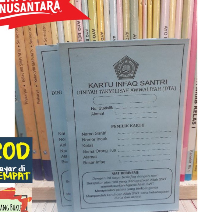 

Eksklusif kartu infaq santri DTA 5 lembar