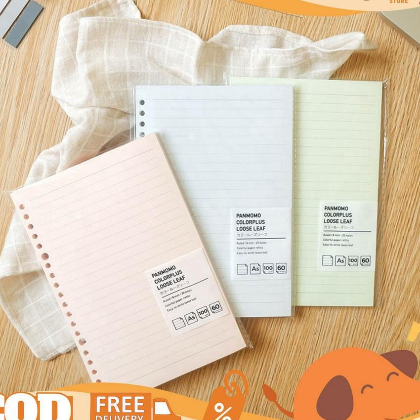 

KI3 Panmomo Cololus Loose Leaf Binder Paper A5 B5 1gsm Refill Binder Loose Leaf Ukuran A5 B5 Warna Warni