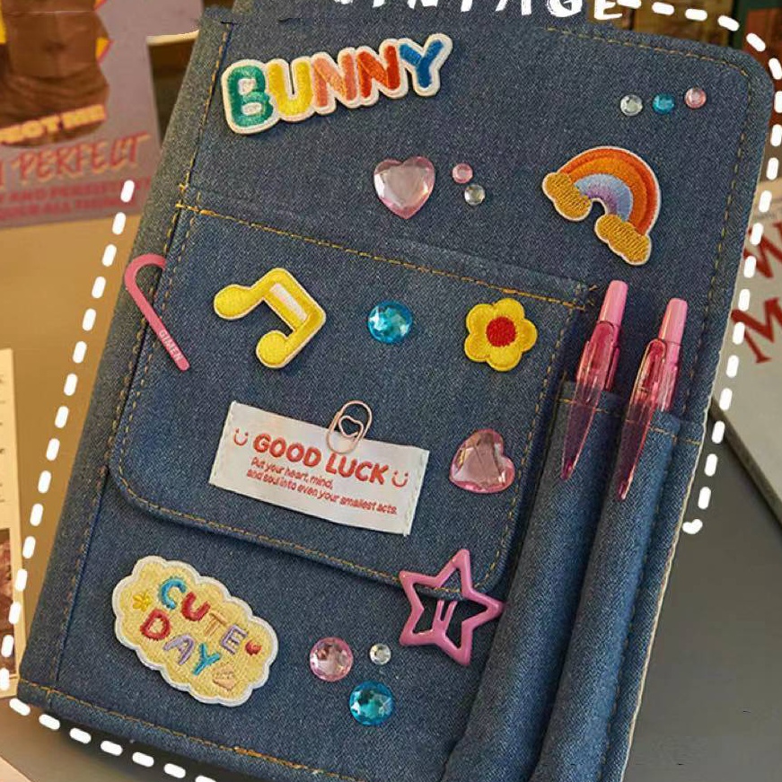 

HJ6 y2k Notebook A5 Cover binder American Vintage Binder Buku diary