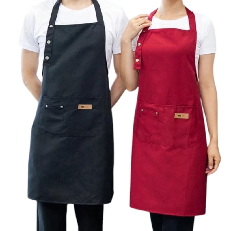 Apron Waterproof Celemek Dapur Koki Masak barista apron Anti Air Polos stylish