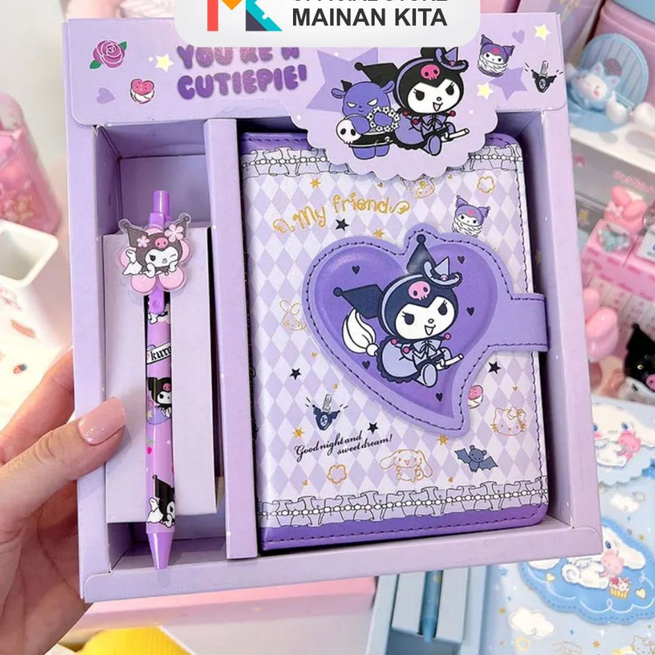 

FG2 MK613 Notebook Magnet Buku Tulis Anak 2 in 1 Gift Set Cute Kuromi Cinnamoroll Melody