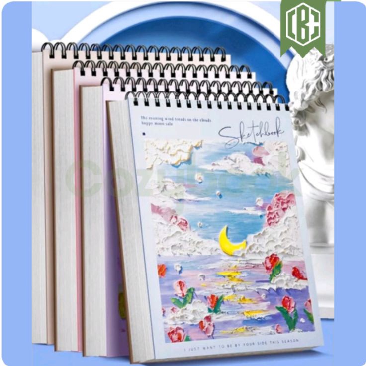 

Special Limited PROMOSketchbook A4 Buku Gambar A4 BUKU Sketsa Vertikal Jilid Spiral 45 Lembar 9 Halaman Motif ART 3D Lukisan