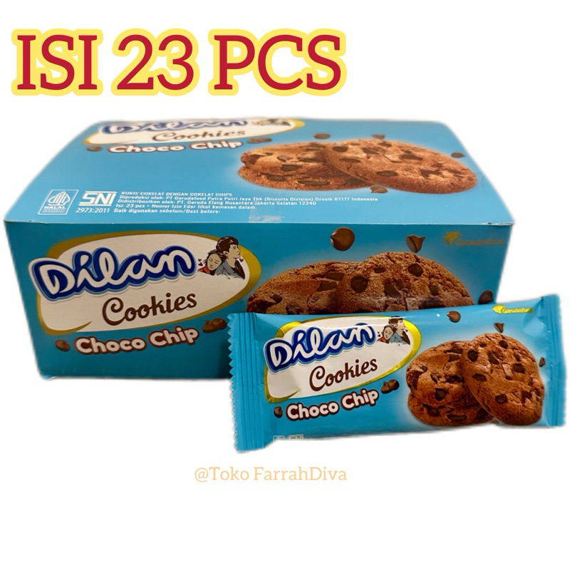 

Biskuit Dilan Cookies Chocochip ( 1 box isi 23 pcs )