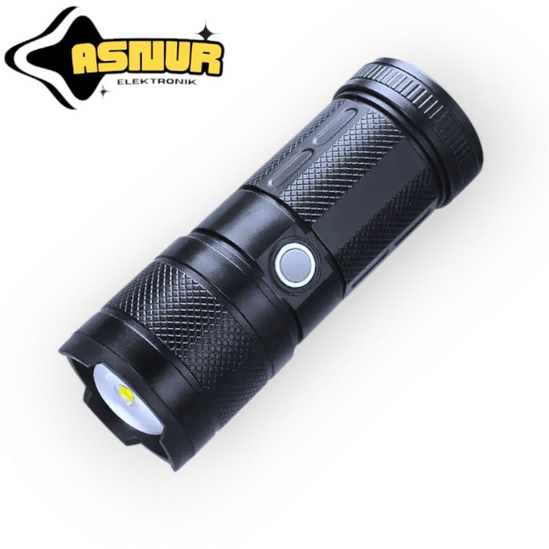 Senter LED Laser Cas COB Zoom in out 9 Mode Waterproof HS-S86