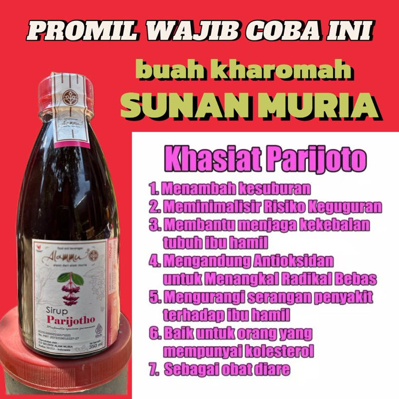 

SIRUP PENYUBUR RAHIM PROMIL PARIJOTO ASLI SUNAN MURIA DARI LERENG GUNUNG MURIA 350ml