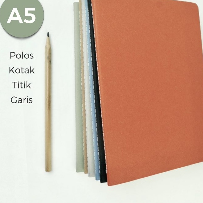 

Istimewa Notebook Simple Aesthetic Buku Tulis catatan kuliah A5 JILID JAHIT isi Polos Dot Grid putih coklat samson CUSTOM