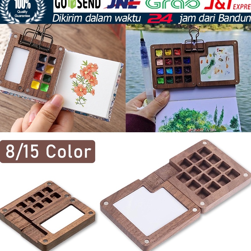 

KODE W78S Mini Palette Wooden Magnetic Magnetic Wooden Palette For Waterlor Palette Kayu Mini Waterlor