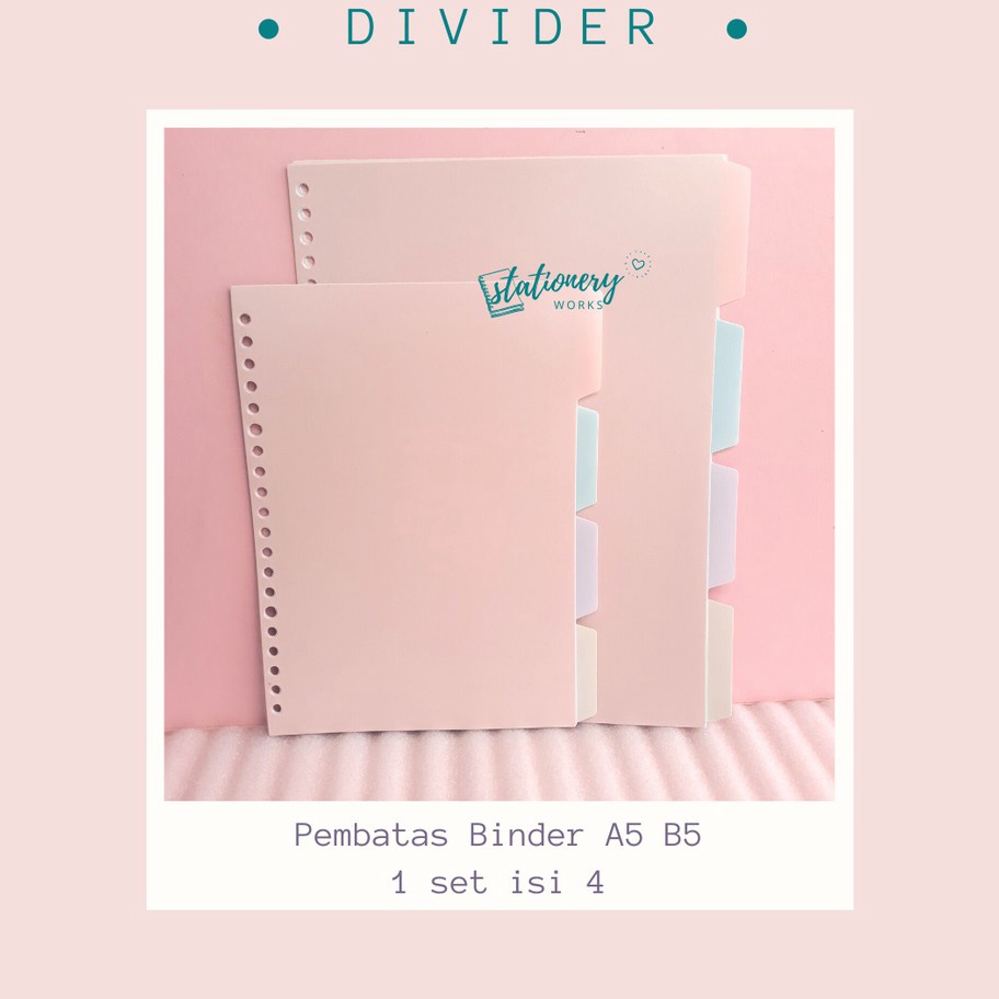 

BELI Binder Divider Loose leaf divider A5 B5 Pembatas binder Pastel raiow untuk jurnal planner