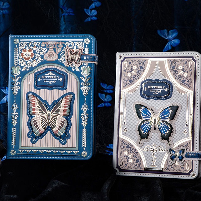 

Istimewa Magnetic Notebook Butter Fly Buku Diary PU Leather Buku Tulis 796