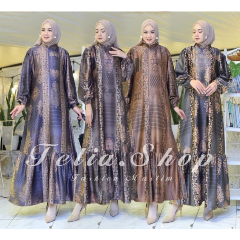 GAMIS NARISSA BAHAN SILK PREMIUM MOTIF TERBARU