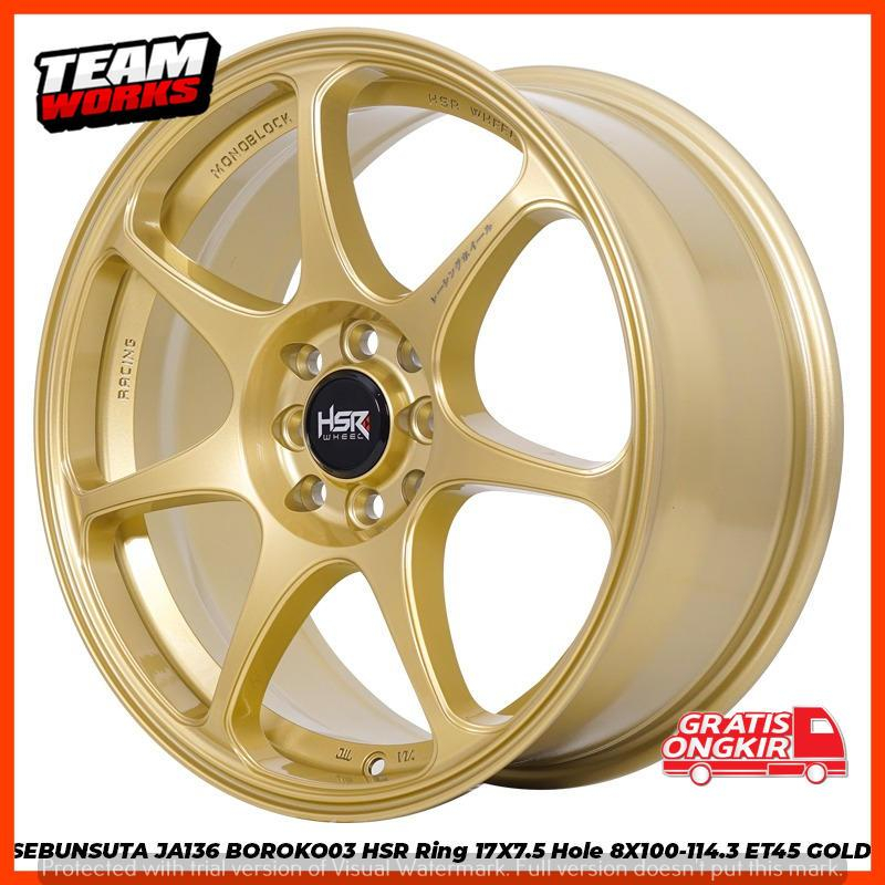 VELG MOBIL RING17 HSR SEBUNSUTA GOLD UNTUK MAZDA KIA SIRION KIJANG AVANZAPELEK R17