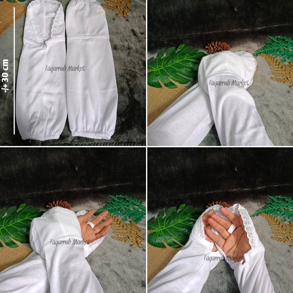 SALE Sarung Tangan Haji Renda Hitam Kaos Tangan Haji Putih Sarung Tangan Muslimah Kaos Tangan Muslim