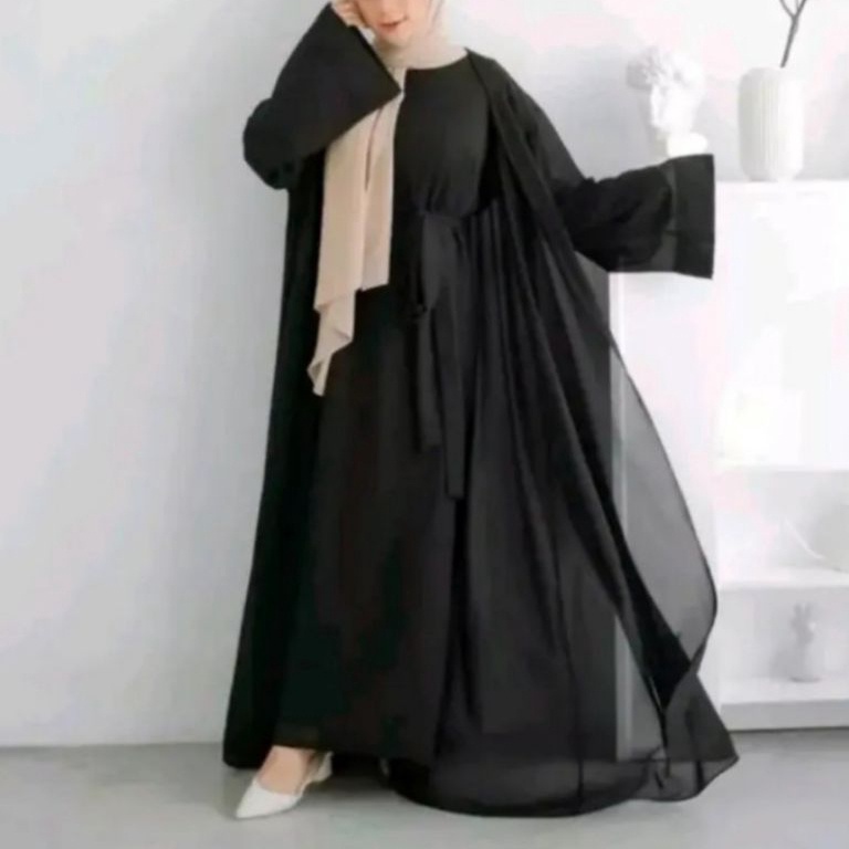 Baru Kekinian baju syari terbaru gamis Abaya Turkey set outer iner Kekinian Remaja putri spotmaster