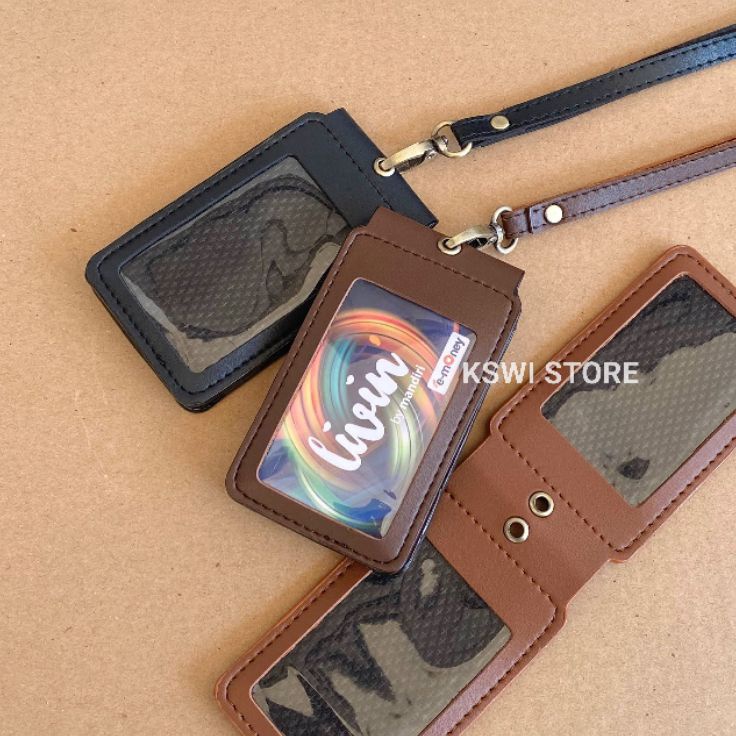 

Produk Populer ID Card Holder Kulit Magnet Flip 2 sisi Name Tag Holder kulit MM2