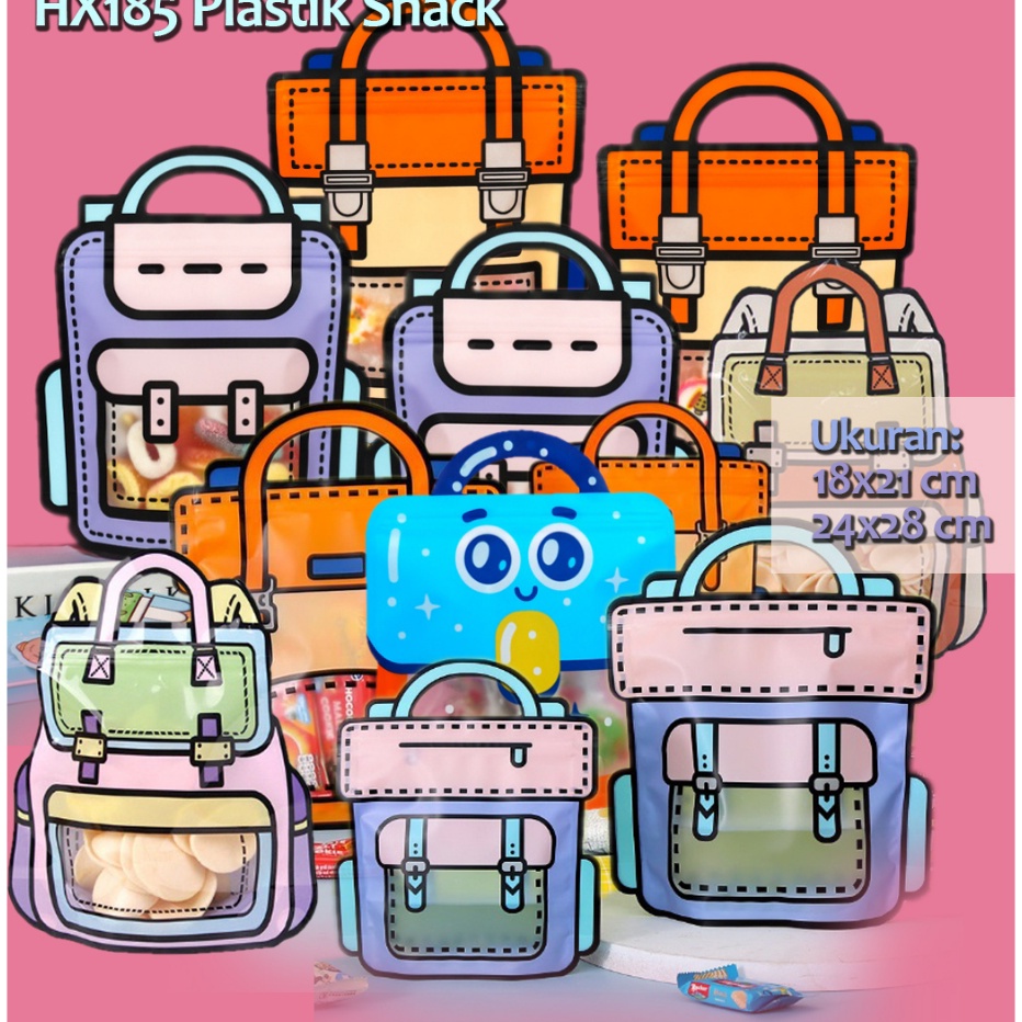 

SPECIAL PROMO HX185 1 pcs Plastik Snack Hadiah Ziplock Birthday Packaging Goodie Bag
