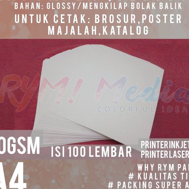 

Beli Art Paper 15 gsm A4 isi 1 Lembar Kes Bahan Brosur Mengkilap Glossy 15 gram