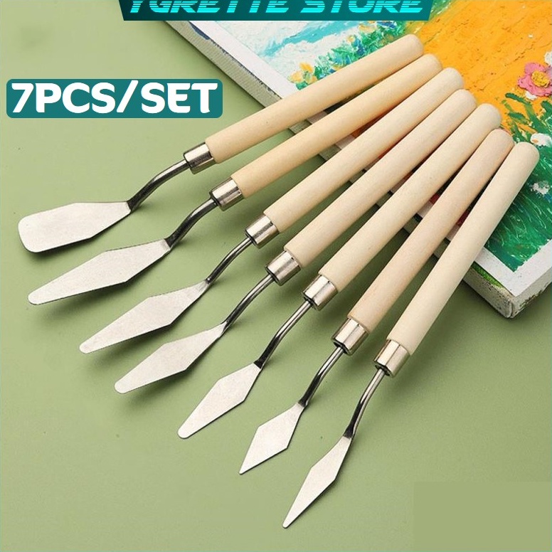 

Spesial Terkini YGRETTE JOWOART Pisau Palet Lukis Cat Akrilik Painting Scraper Knife 7 PCS