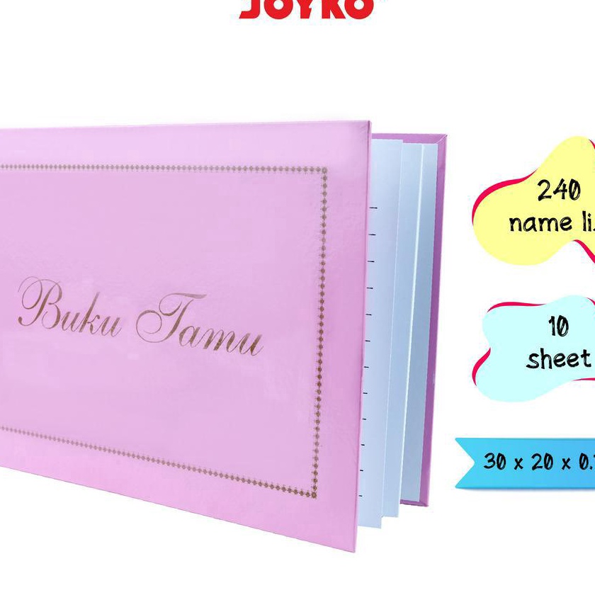 

KP8 Guest Book Buku Tamu Daftar Undangan Pink Joyko GB235