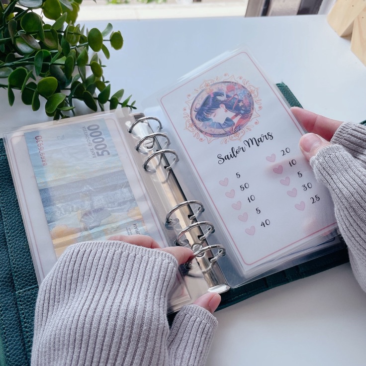 

HJ6 saving challenge untuk binder A6 matte dan vellum glossy