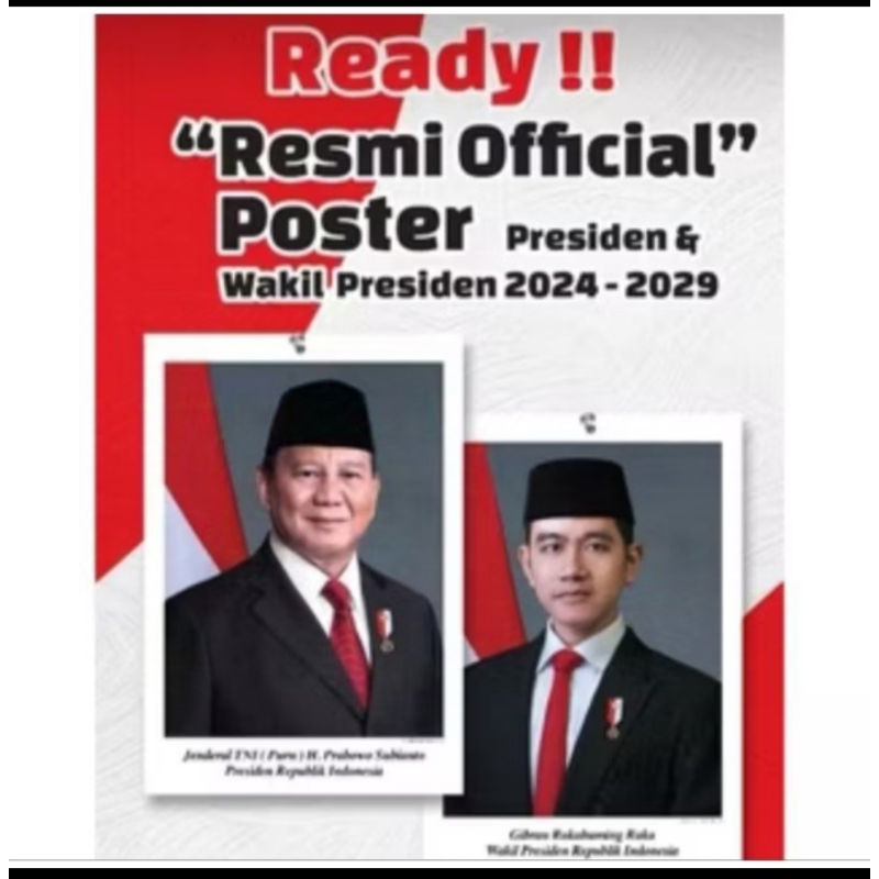 

Poster RESMI Ukuran JUMBO foto presiden Prabowo dan wakil presiden Gibran
