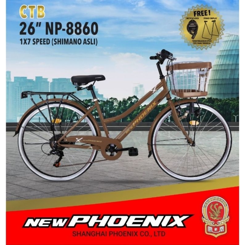 SEPEDA CTB 26 NEW PHOENIX NP8860 SHIMANO ASLI(bonus kunci sepeda)