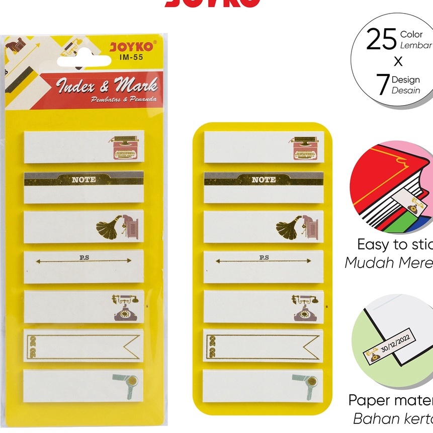 

Terbaru Index Mark Penanda Pembatas Joyko IM55 Kes