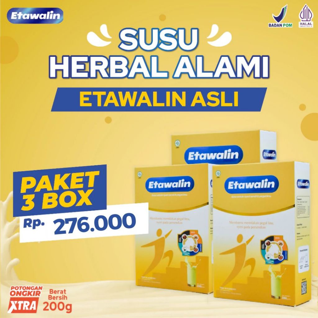 

Etawalin Susu Kambing Etawa Untuk Sendi dan Tulang Original Paket 3 Box