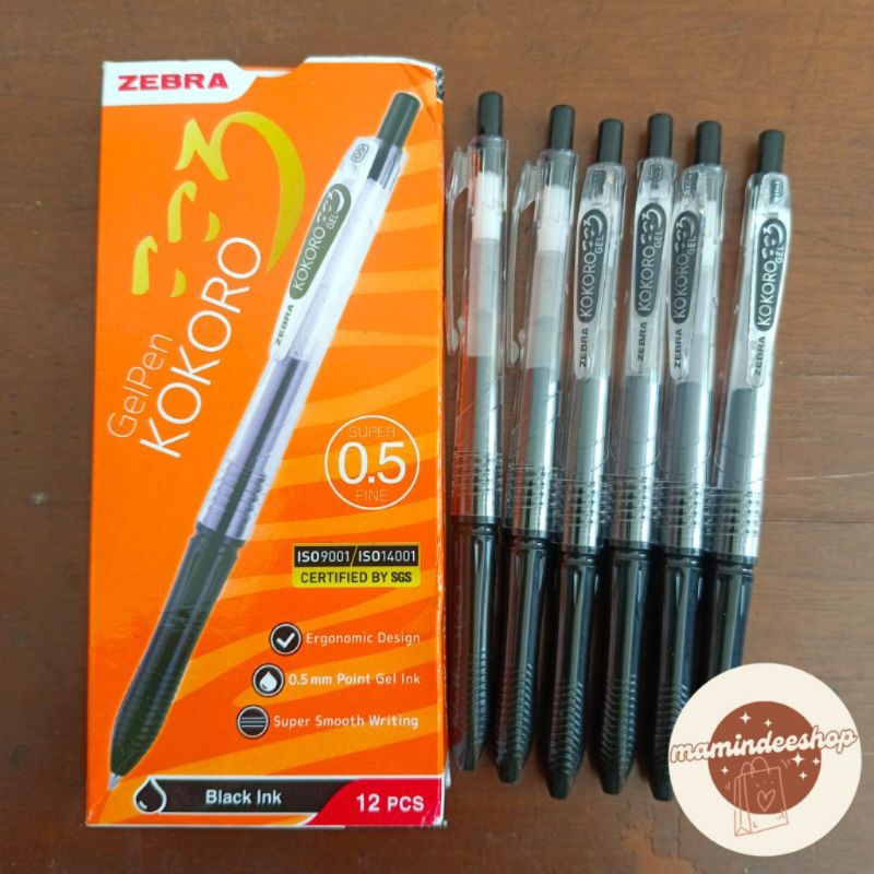 

(Harga Satuan) Zebra Kokoro Gel Pen Black 0.5mm Retractable Pulpen Tinta Hitam Pena Bolpen Ball Pen Bolpoint Ballpoint Alat Tulis