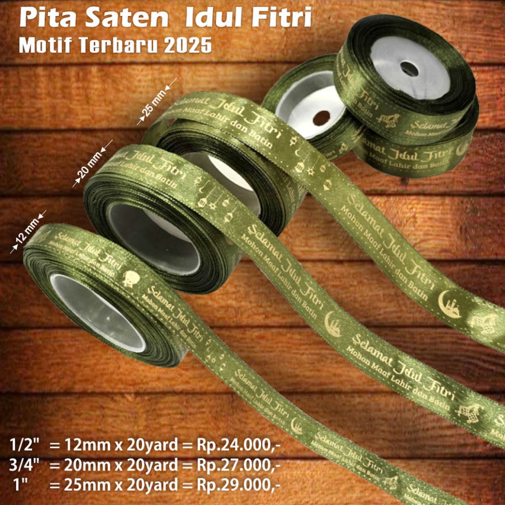 

Pita Saten Satin Motif Hari Raya Lebaran Idul Fitri Natal Imlek