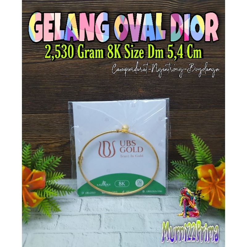 GELANG OVAL DIOR EMAS ASLI
