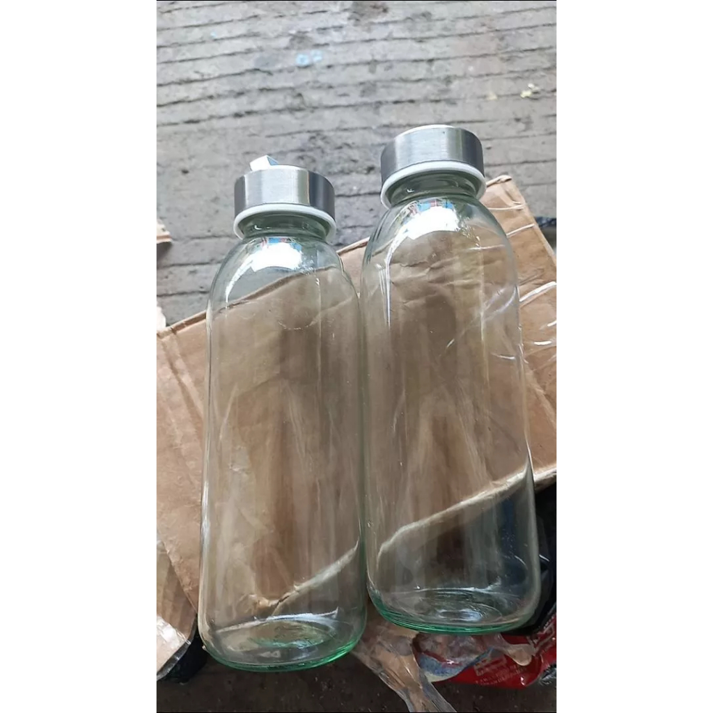BOTOL AIR MINUM KACA BENING 420 ML
