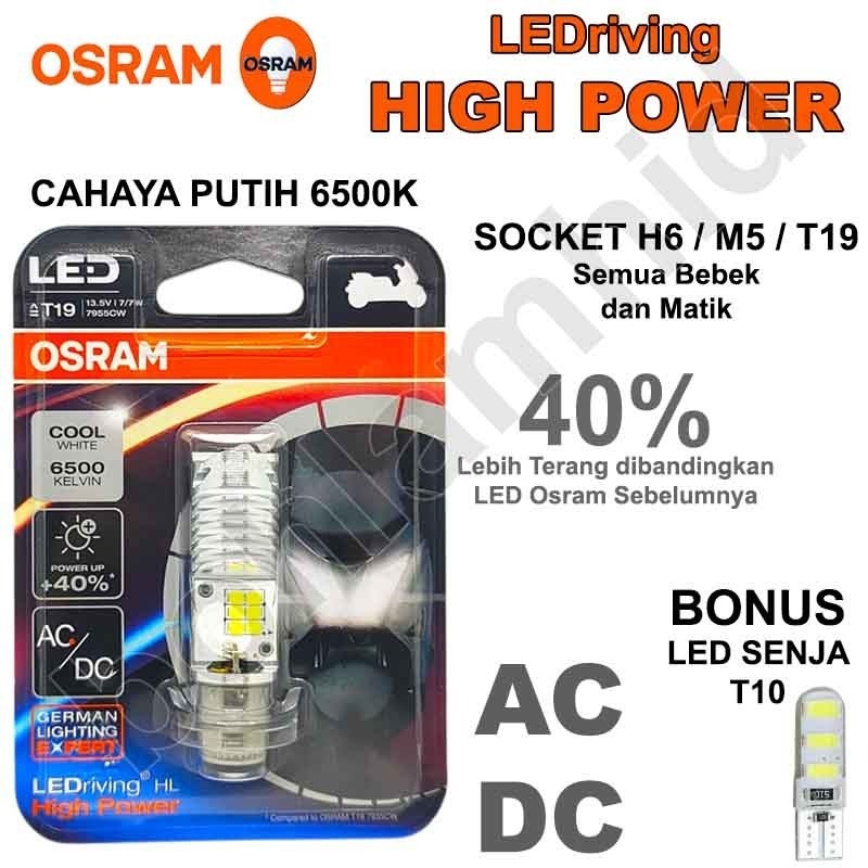 Lampu Motor LED OSRAM JUPITER Z (putih) Bohlam H6 M5 T19 AC DC