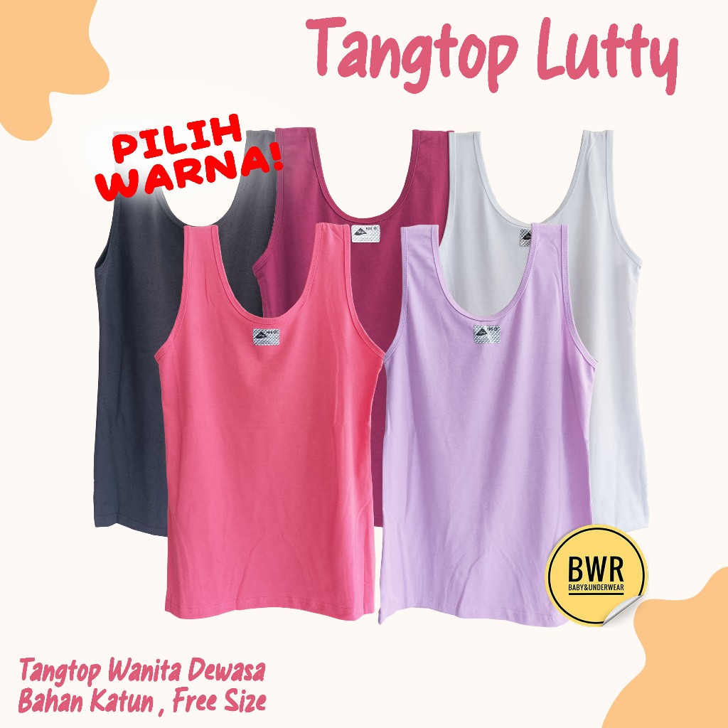 TANGTOP LUTTY TALI LEBAR | Kaos Dalam Wanita  Tangtop Wanita Tali Lebar | Bwr